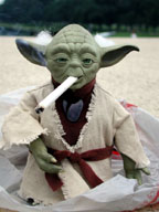 Yoda takes a drag
